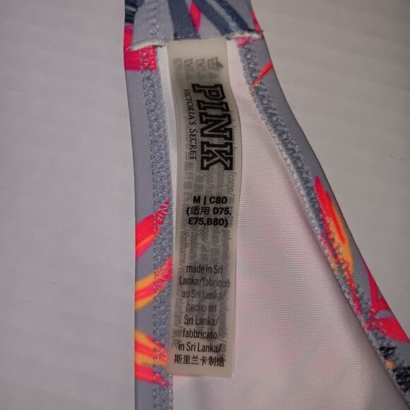PINK VICTORIA'S SECRET TROPICAL PRINT BIKINI TOP - Picture 2 of 8